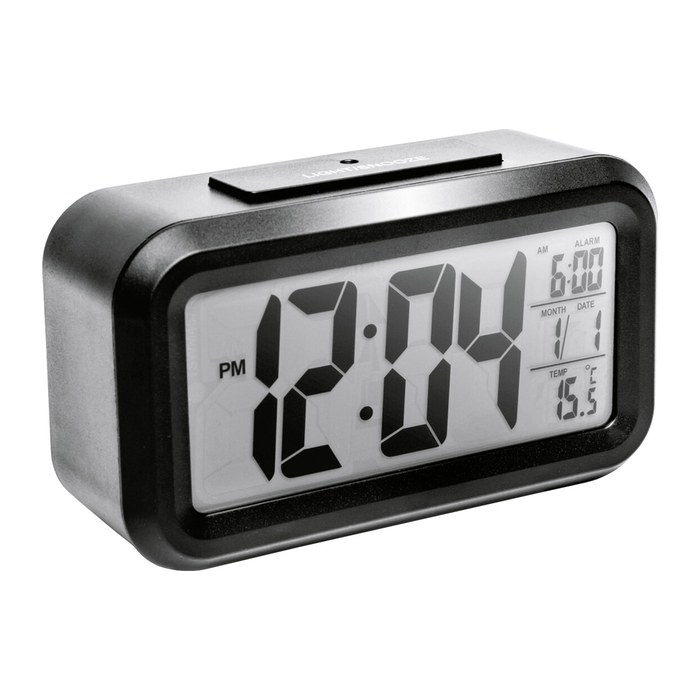 Mebus digitaler Wecker Quarz-Wecker 42435 schwarz Kunststoff
