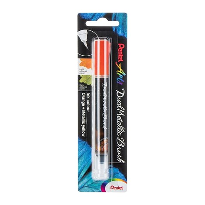 Pentel Dual Metallic Brush XGFH-DFX Brush-Pen orange, 1 St.