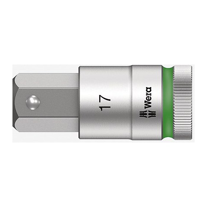 Wera 1/2" Zyklop mit Haltefunktion kurz Steckschlüsseleinsatz Größe: 17,0 mm Länge: 60,0 mm