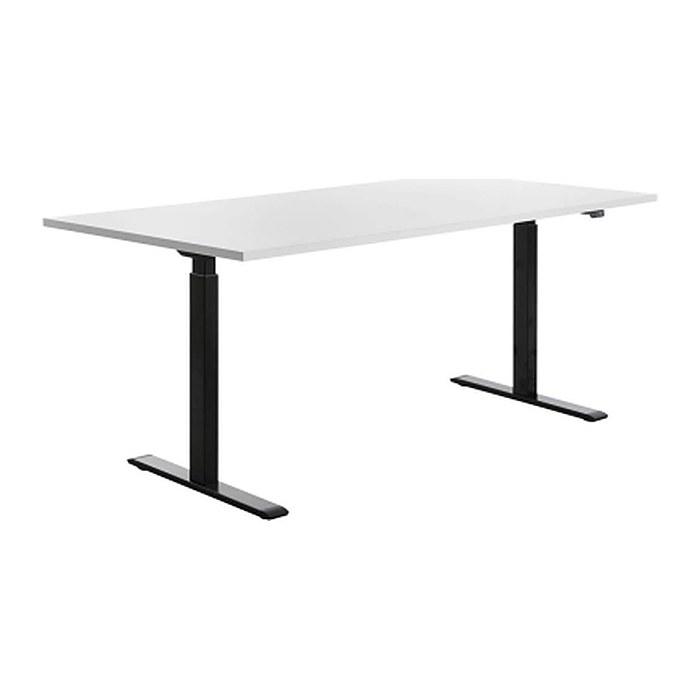 Topstar E-Table elektrisch höhenverstellbarer Schreibtisch weiß rechteckig, T-Fuß-Gestell schwarz 180,0 x 80,0 cm