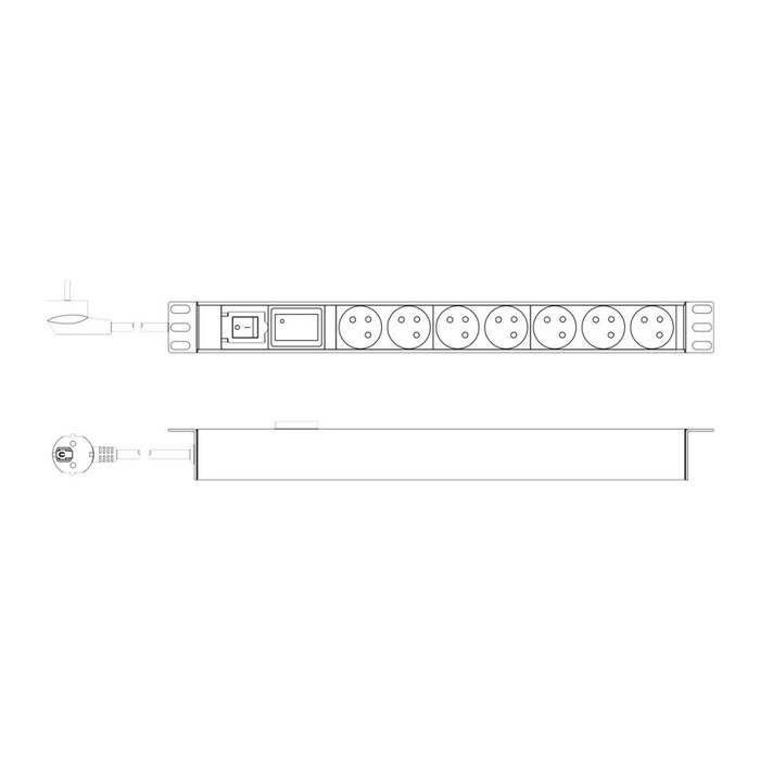 DIGITUS PDU 1U 7xCEE7/5 FR-Ausgänge 230V/16A schwarz