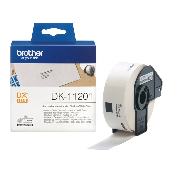 brother Etikettenrolle für Etikettendrucker DK11201 weiß, 29,0 x 90,0 mm, 1 x 400 Etiketten