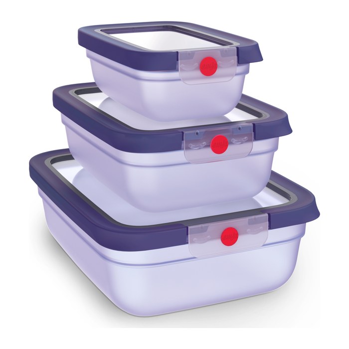 emsa Frischhaltedosen-Set ONECLICK violett 0,5/1,2/2,3 l, 3 St.