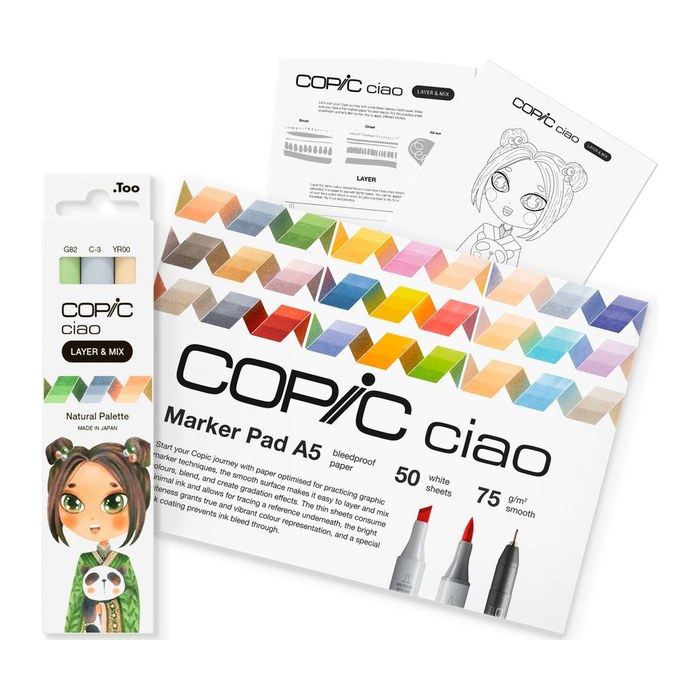 COPIC® Ciao Natural Palette Starter Layoutmarker-Set farbsortiert 1,0 + 6,0 mm, 1 Set