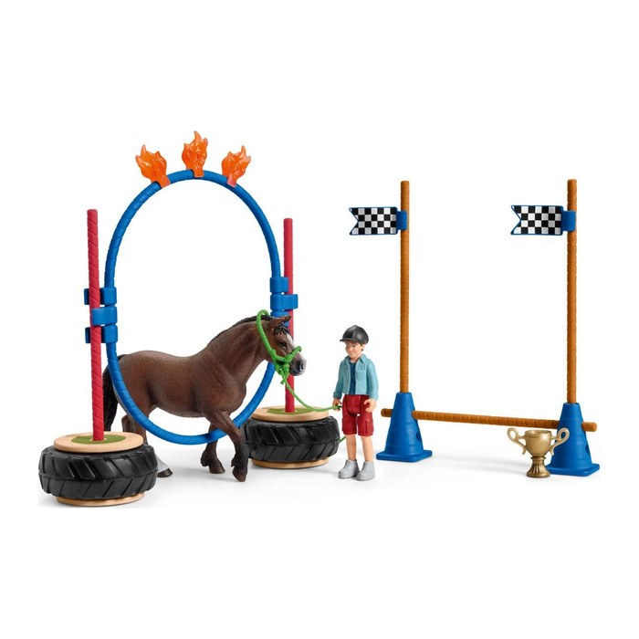 Schleich® Farm World 42482 Pony Agility Rennen Spielfiguren-Set