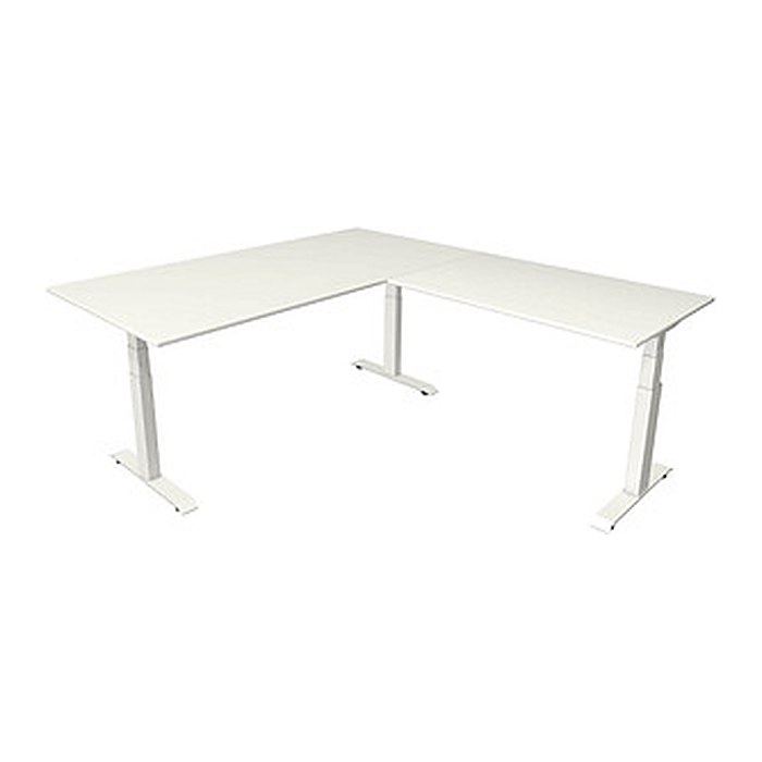 Kerkmann Move 4 elektrisch höhenverstellbarer Schreibtisch weiß rechteckig, T-Fuß-Gestell weiß 200,0 x 220,0 cm