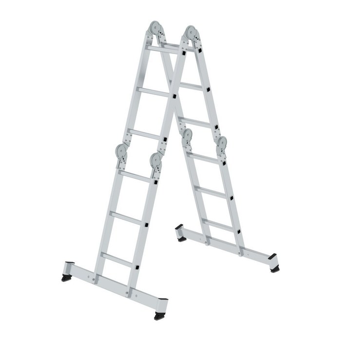 MUNK Gelenkleiter 31322 silber 4x 3 Sprossen, H: 365,0 cm