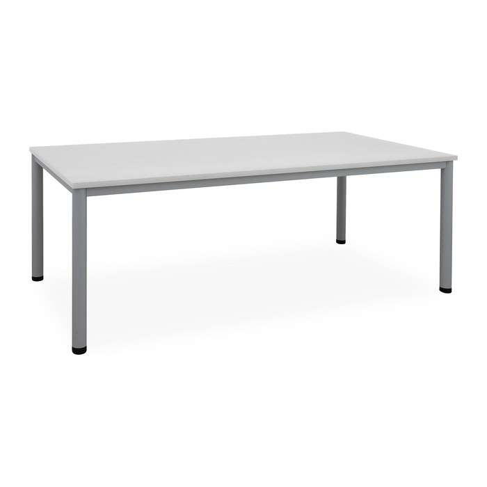 Schreib- & Besprechungstisch (diverse Maße) – G: Weißaluminium (1800 x 800 x 720 mm, Platte Grau)