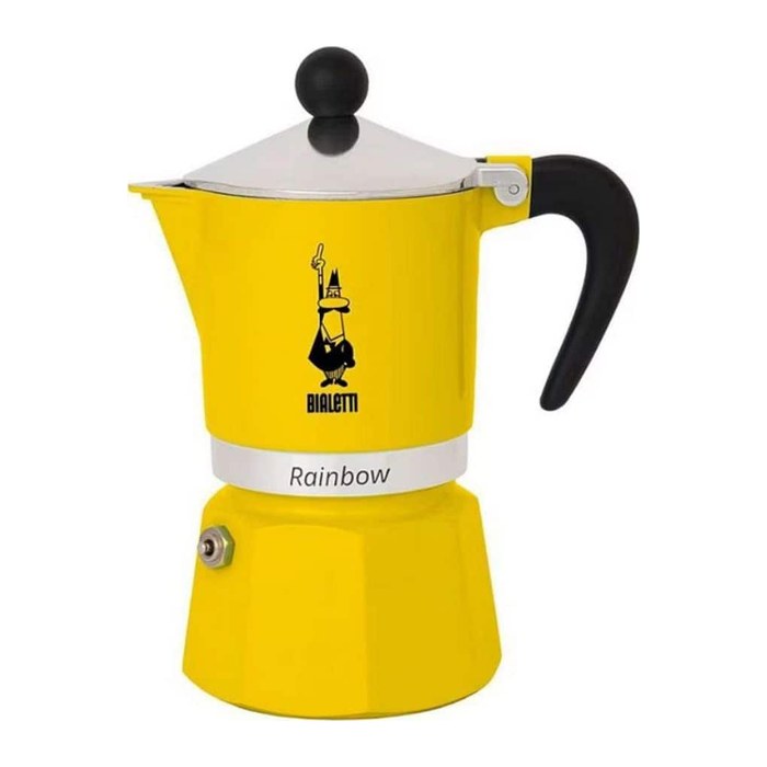 BIALETTI Rainbow Espressokocher gelb, 6 Tassen