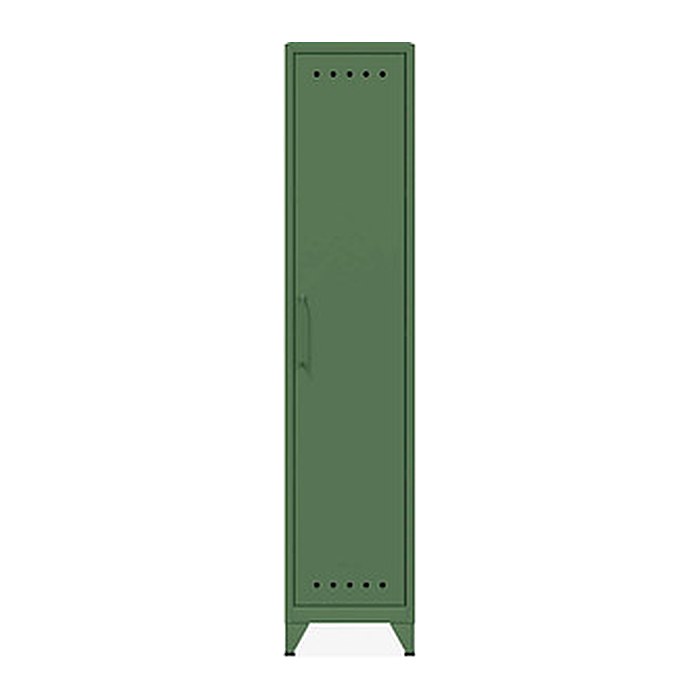 BISLEY Stahlschrank Fern Locker FERLOC623 olivgrün 1 Fachboden 38,0 x 51,0 x 180,0 cm, aufgebaut, 1 St.