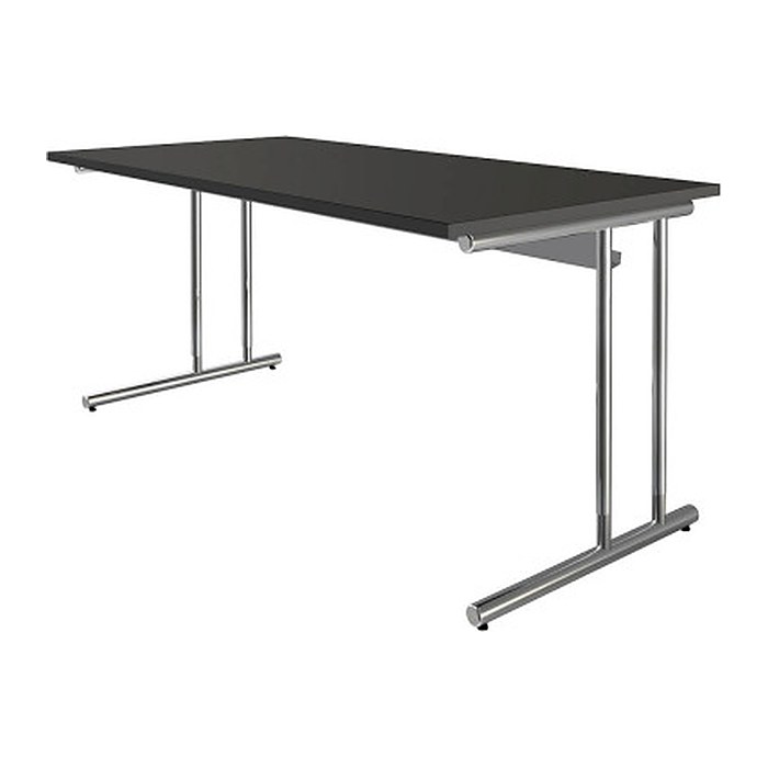 Kerkmann Schreibtisch anthrazit rechteckig, C-Fuß-Gestell chrom 160,0 x 80,0 cm