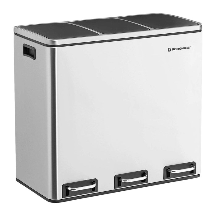 SONGMICS Mülltrenner 3x 18,0 l silber, 1 St.