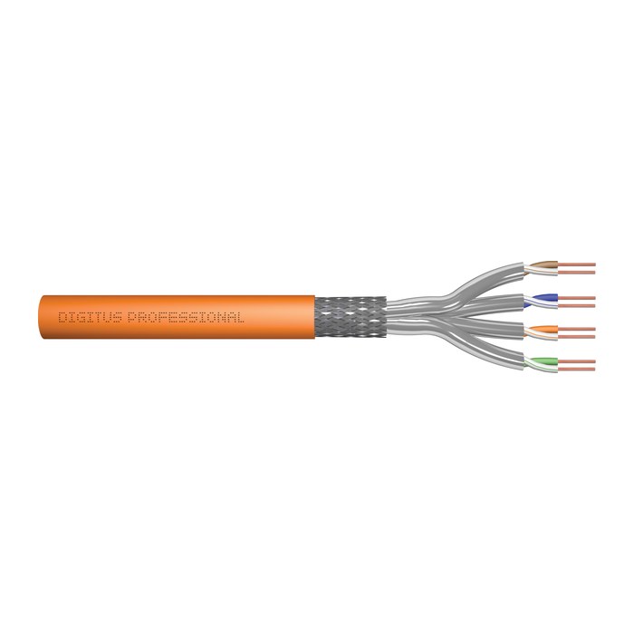 DIGITUS CAT.7 S/FTP Verlegekabel, simplex, 500m,orange