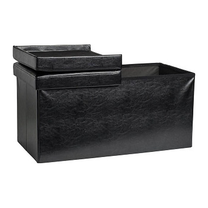 Echtwerk Sitztruhe Flex EW-FB-0444 schwarz Stoff 76,0 cm