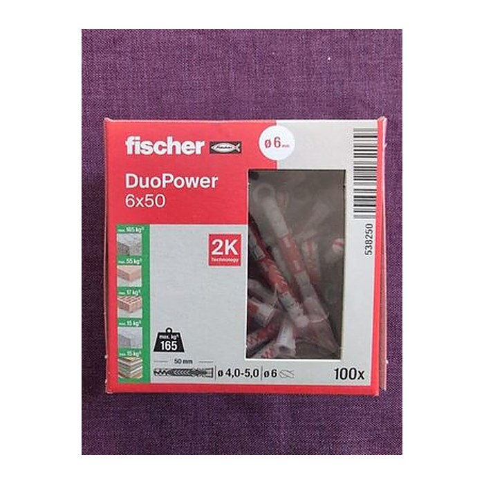 fischer DuoPower 6x50 2K 538250 Universaldübel Ø 6 mm x 50 mm, 100 St.