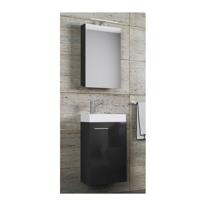VCM my bath Badmöbel-Set 3-teilig Slito 914137 schwarz 41,0 x 22,0 x 130,0 cm