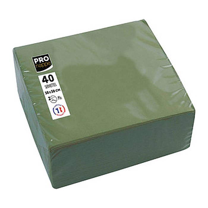 PROnappe Servietten olivgrün 2-lagig 38,0 x 38,0 cm, 40 St.