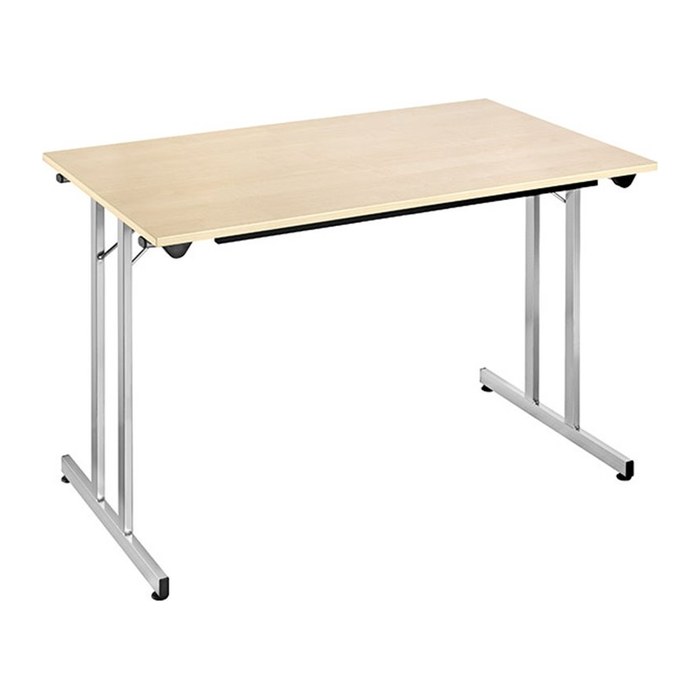 SODEMATUB Mehrzwecktisch ahorn rechteckig, Vierkantrohr silber, 120,0 x 70,0 x 74,0 cm