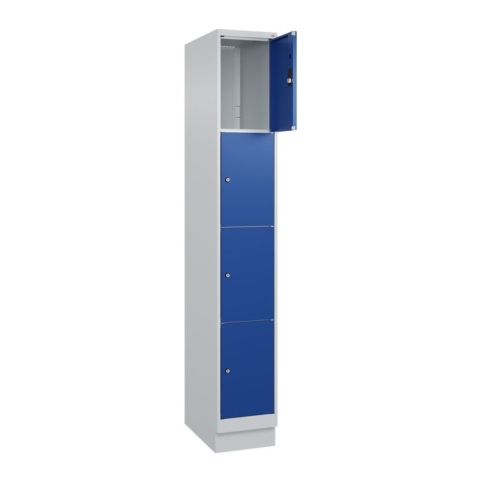 CP Schließfachschrank Classic PLUS enzianblau, lichtgrau 080020-104 S10003, 4 Schließfächer 30,0 x 50,0 x 185,0 cm