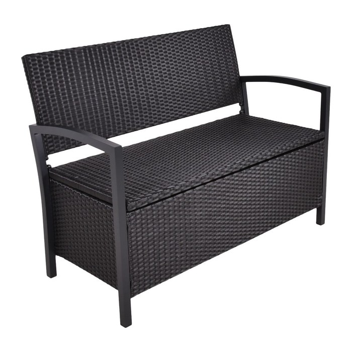 Garden Pleasure Gartenbank FERRARA 970299 schwarz Kunststoff 117,0 cm