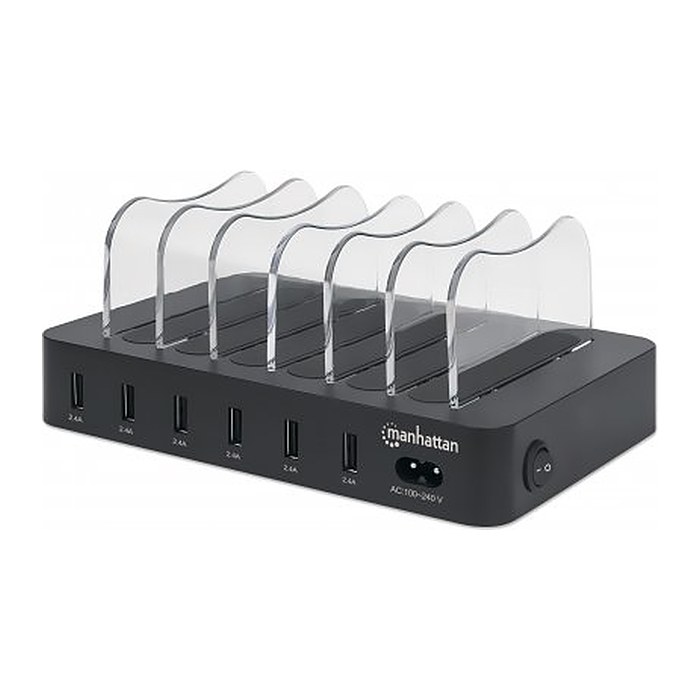 MANHATTAN 6-Port USB-Ladestation USB-A-Ports 2,4 A/5 V 55W