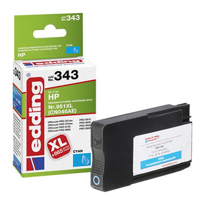 edding EDD-343 cyan Druckerpatrone kompatibel zu HP 951XL (CN046AE)