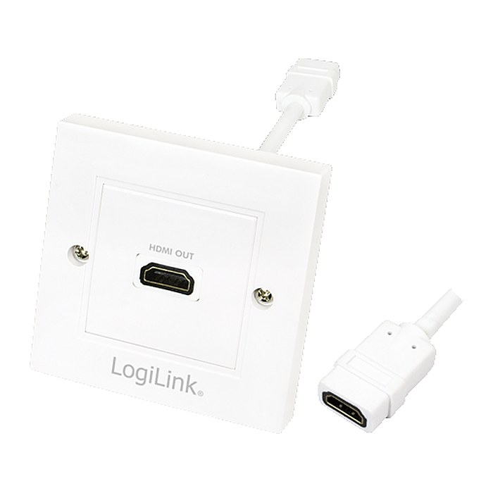 Logilink HDMI Adapter, wall socket, 1-port, white