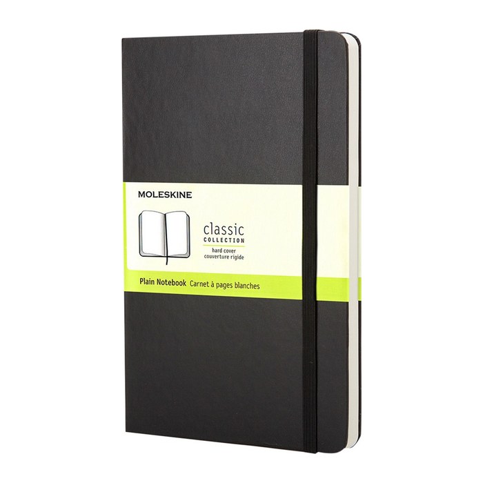 MOLESKINE Notizbuch Classic Collection fester Einband ca. DIN A5 blanko, schwarz Hardcover 240 Seiten, 1 St.