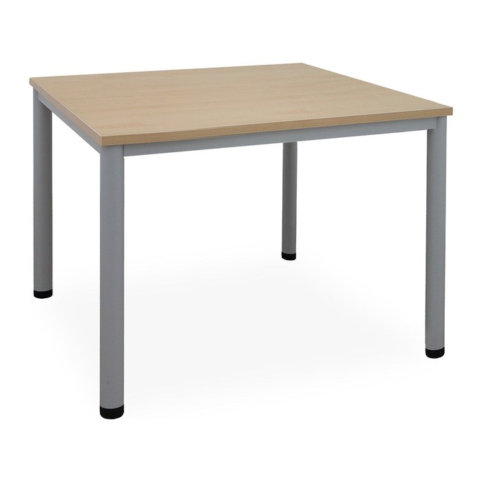 Schreib- & Besprechungstisch (diverse Maße) – G: Weißaluminium (800 x 800 x 720 mm, Platte Ahorn)