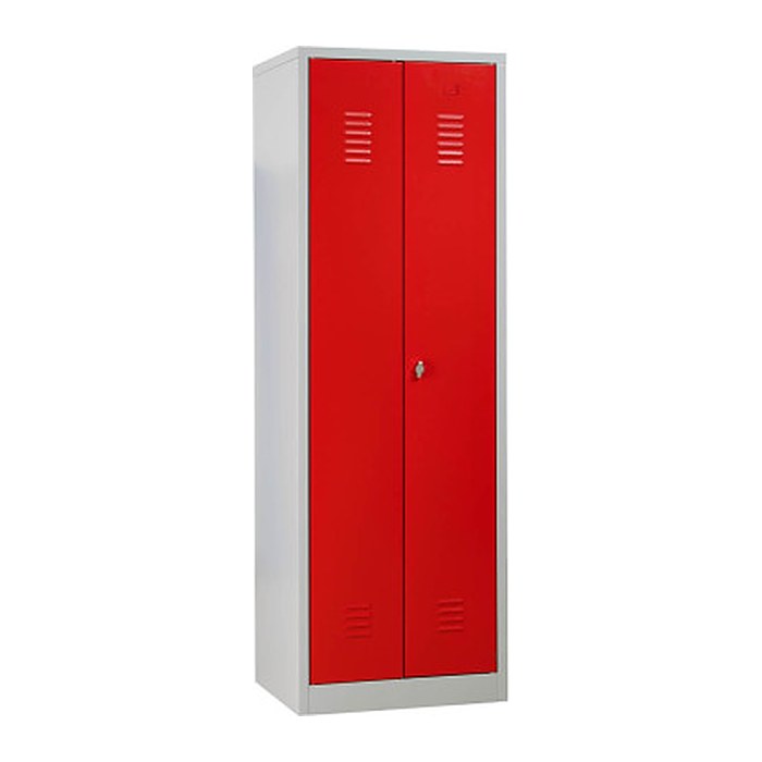 Gürkan Spind lichtgrau, feuerrot 103454, 1 Schließfach 60,0 x 50,0 x 180,0 cm
