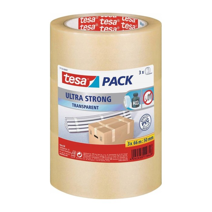 tesapack Paketband 3 Rollen transparent