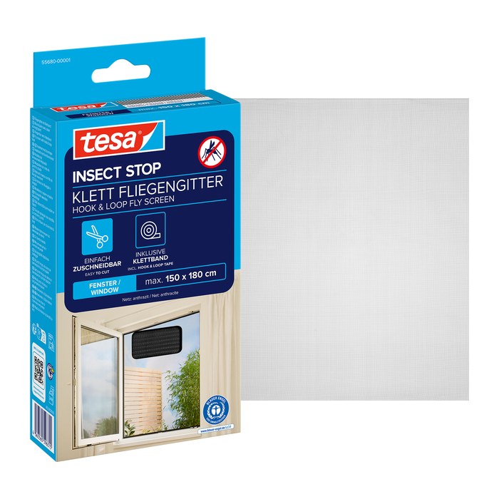 tesa Fliegengitter Insect Stop Standard anthrazit 1,5 x 1,8 m