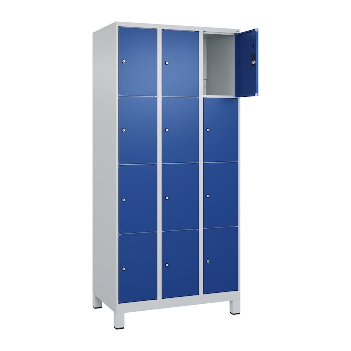CP Schließfachschrank Classic Plus enzianblau, lichtgrau 080010-304 S10003, 12 Schließfächer 90,0 x 50,0 x 195,0 cm