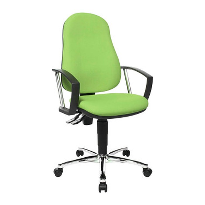 Topstar Bürostuhl Point 60 Plus, 8169A G05 Stoff grün, Gestell chrom
