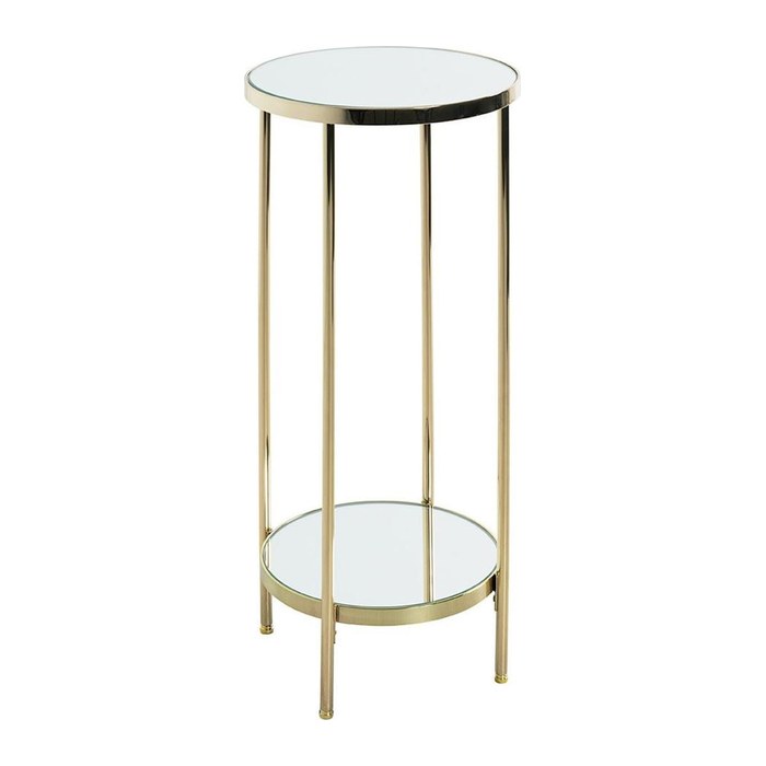 HAKU Möbel Beistelltisch rund Glas gold 28,0 x 28,0 x 66,0 cm, 1 St.