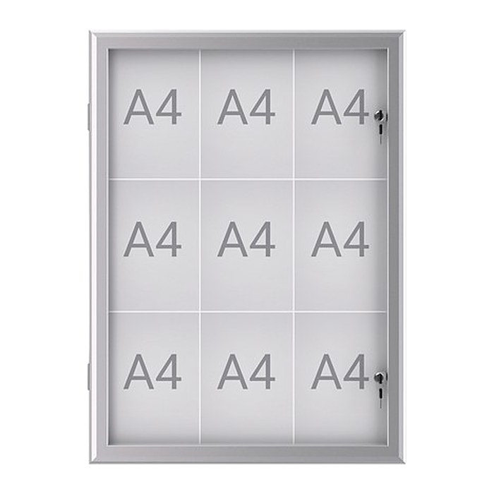 MAUL Schaukasten Excite grau 9x DIN A4 73,9 x 2,8 x 100,0 cm, 1 St.