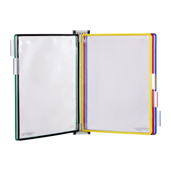 tarifold Wand-Sichttafelsystem 414159 DIN A4 farbsortiert mit 5 St. Sichttafeln, 1 St.