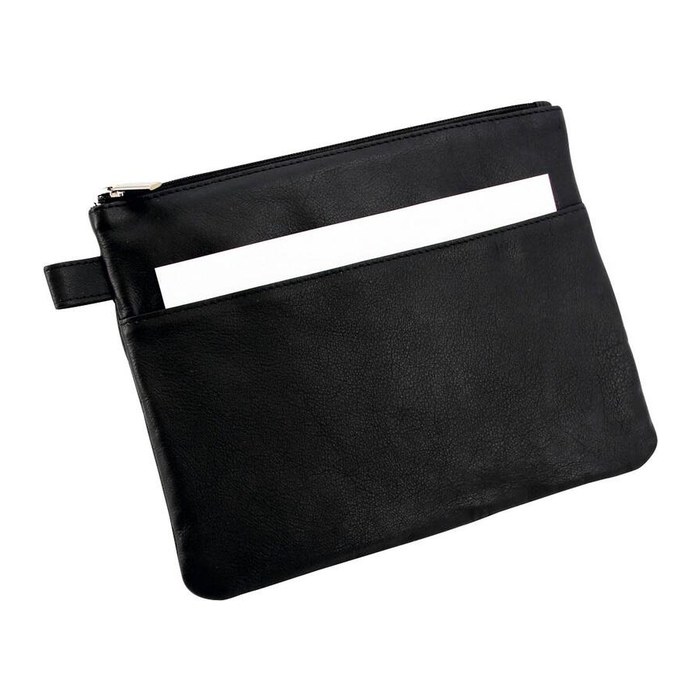 Alassio Reißverschlussbeutel DIN A5 schwarz Leder, 1 St.