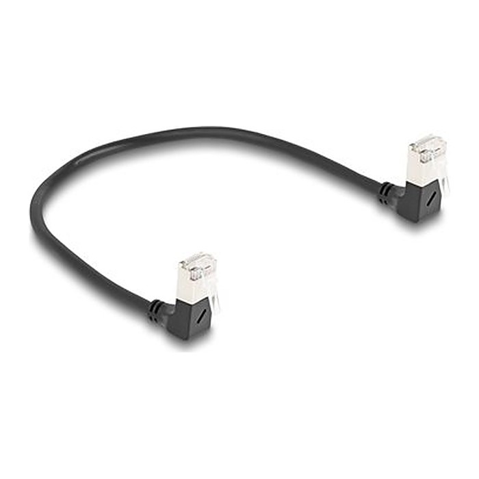 DELOCK RJ45 Netzkab Cat.6A S/FTP Slim 90° gewink. 0,25m schw