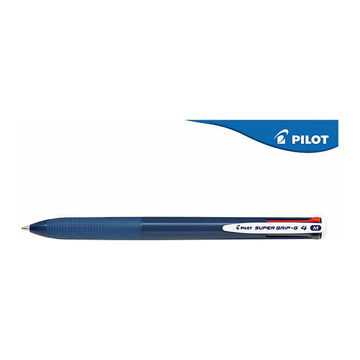 PILOT 4-Farben-Kugelschreiber Super Grip-G4 blau, Schreibfarbe: schwarz, blau, rot, grün, 1 St.