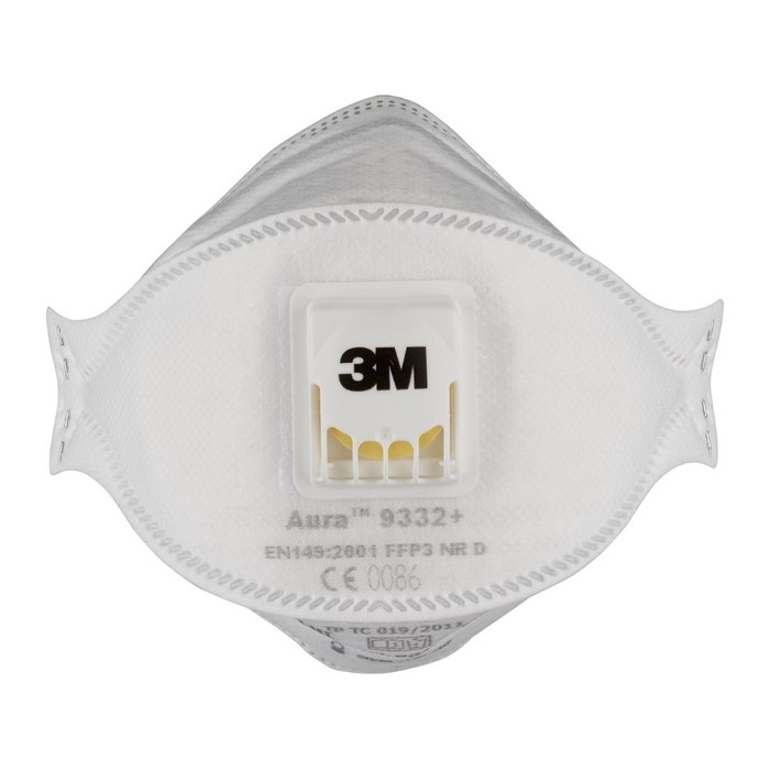 3M Atemschutzmasken Aura™ Comfort Cool Flow™ 9332+ FFP3 NR D EN 149:2001, 10 St.