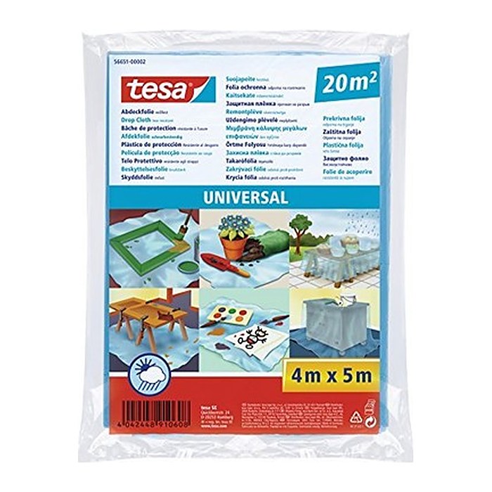 tesa Abdeckfolie UNIVERSAL 4,0 x 5,0 m blau