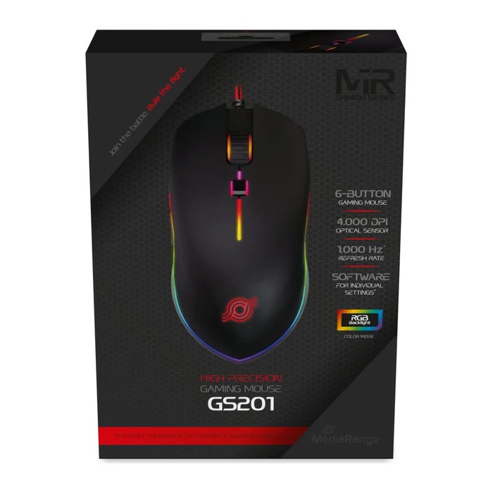 MediaRange Gaming-Maus 9-Tasten bis 4000dpi LED Beleuchtung