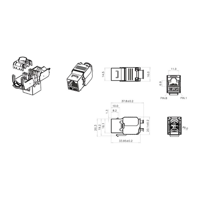 DIGITUS RJ-45 Keystone-Module, 24 St.