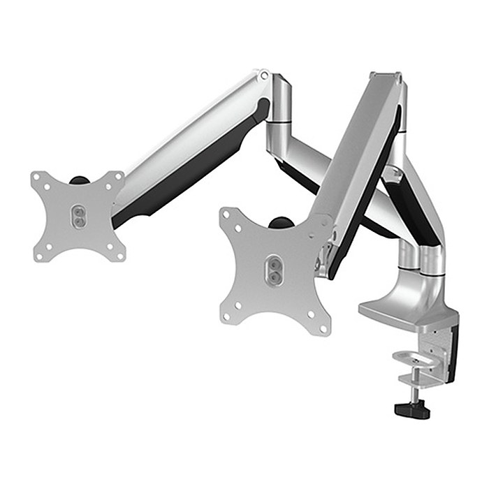 ICY BOX Monitor-Halterung IB-MS504-T 60181 silber für 2 Monitore, Tischklemme, Tischbohrung