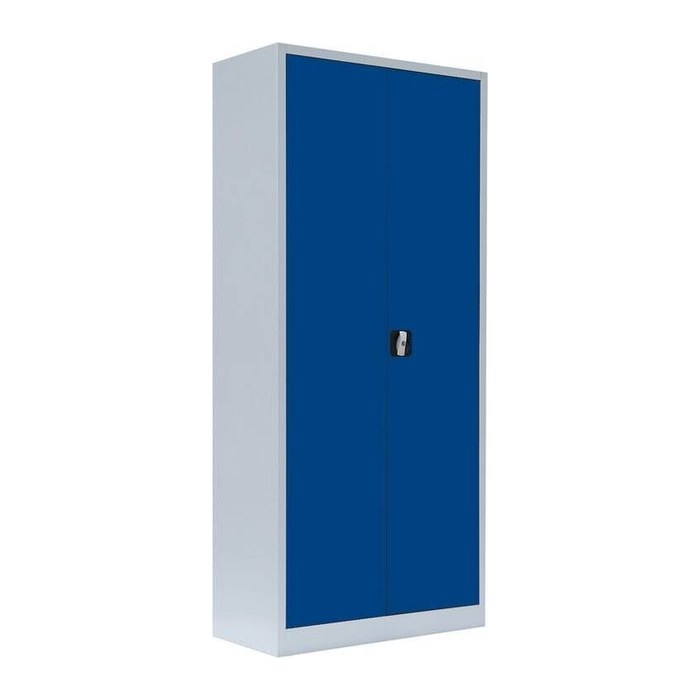 LÜLLMANN Stahlschrank 530331 enzianblau, lichtgrau 4 Fachböden 80,0 x 38,3 x 180,0 cm, aufgebaut, 1 St.