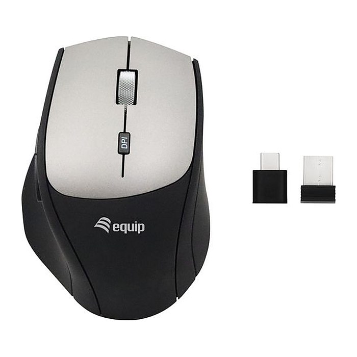 Equip Ergonomische Maus USB-A/-C Adapter Rechts schwarz