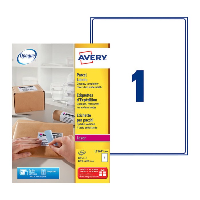 AVERY Zweckform Versandetiketten L7167-100 weiß 199,6 x 289,1 mm, 100 Blatt