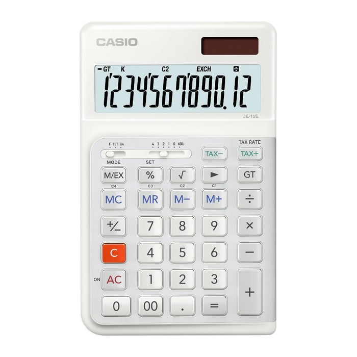 CASIO JE-12E-WE Tischrechner weiß
