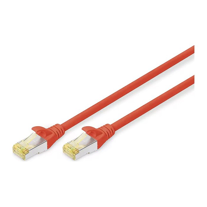 DIGITUS CAT 6A S/FTP Patchkabel, 0,25m, rot
